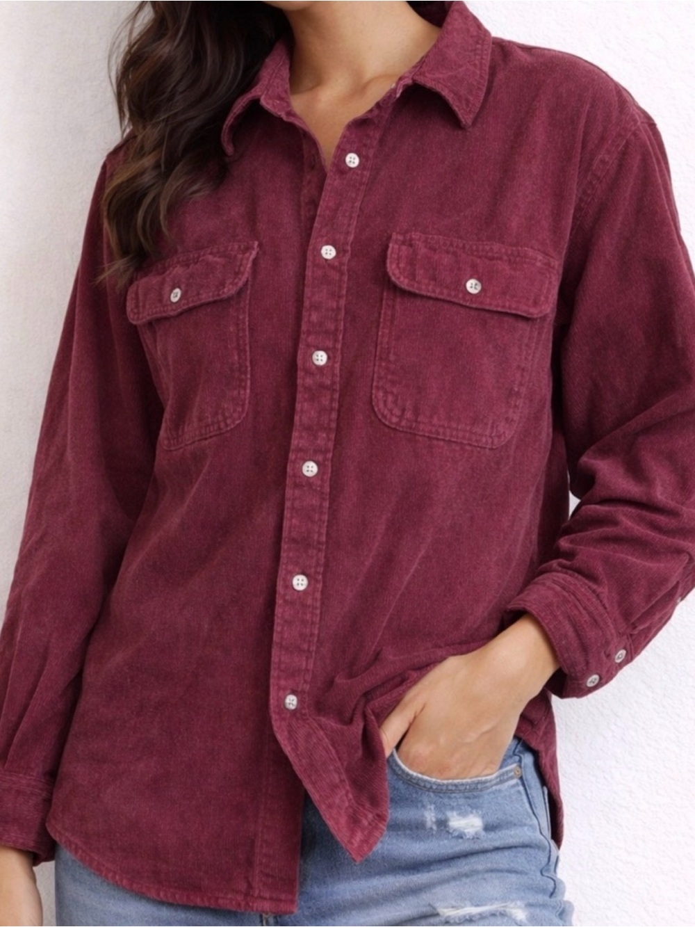 Vintage Field & Stream | Maroon | Woman’s Long Sleeve Button Up